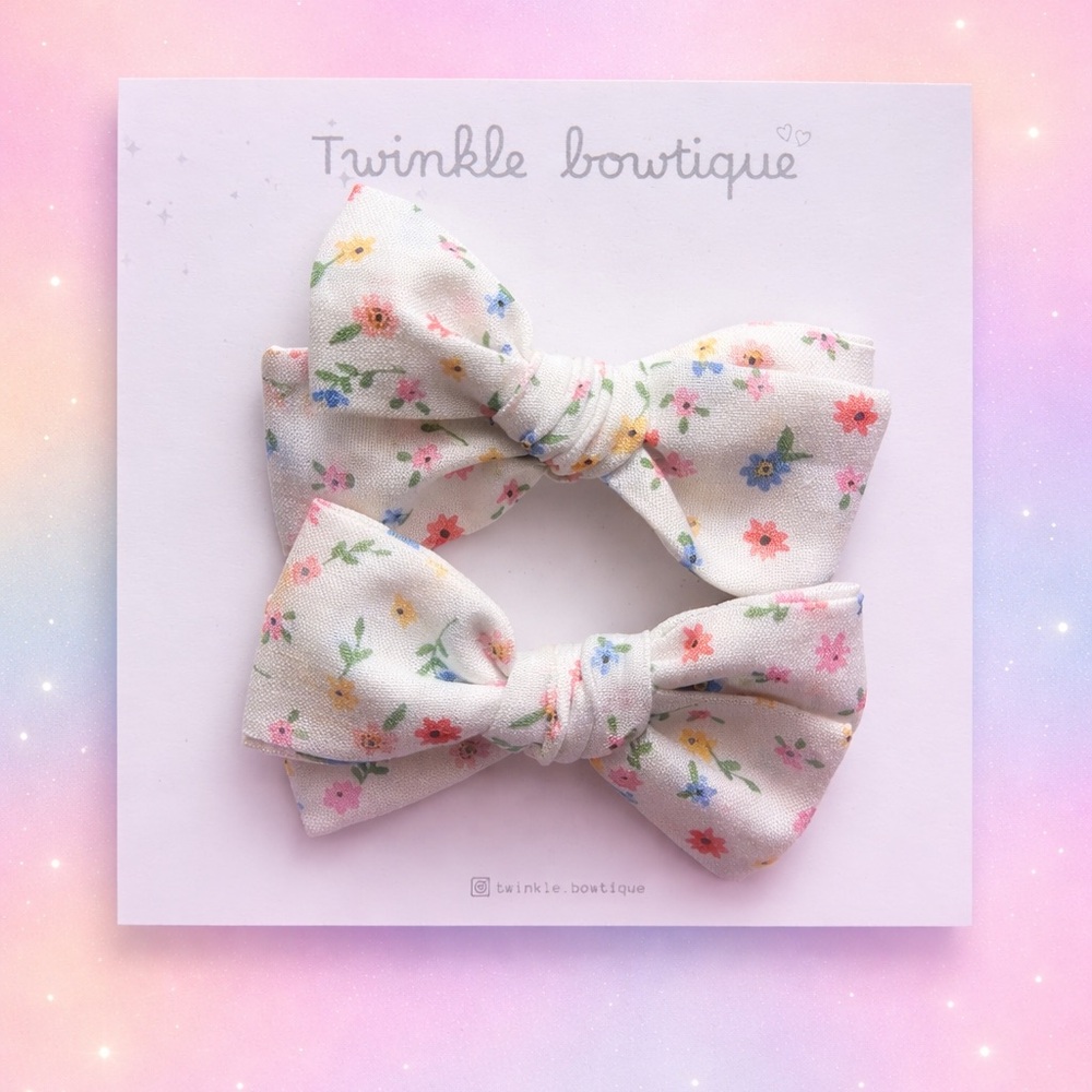 Floral Hair Bows for Kids